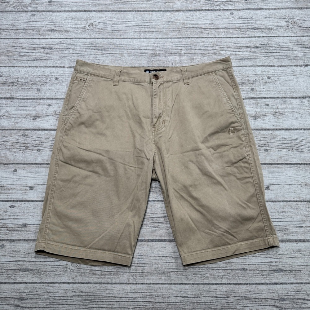 Element Chino Shorts Men's 34 Beige Flex Stretch Relaxed Athletic Hiking Outdoor